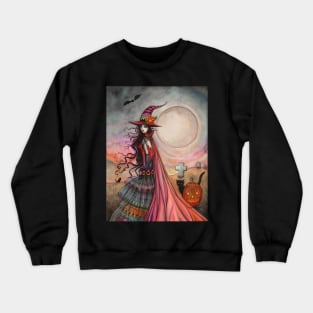 The Fanciful Witch Halloween Fantasy Art by Molly Harrison Crewneck Sweatshirt